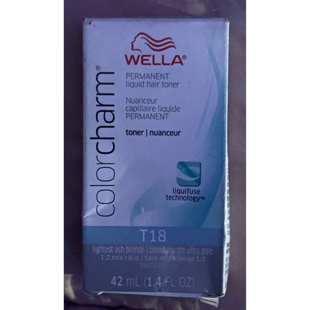 NEW Wella ColorCharm T18 Lightest Ash‎ Blonde Permanent Liquid Hair Toner 42ml